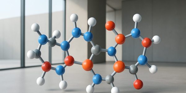 Model of molecular structure showcasing color-coded atoms